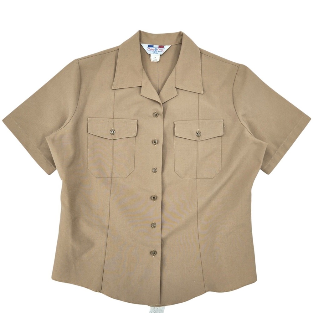 Flying‎ Cross Mens 38 Short Sleeve Tan Workwear Military Security Police Uniform